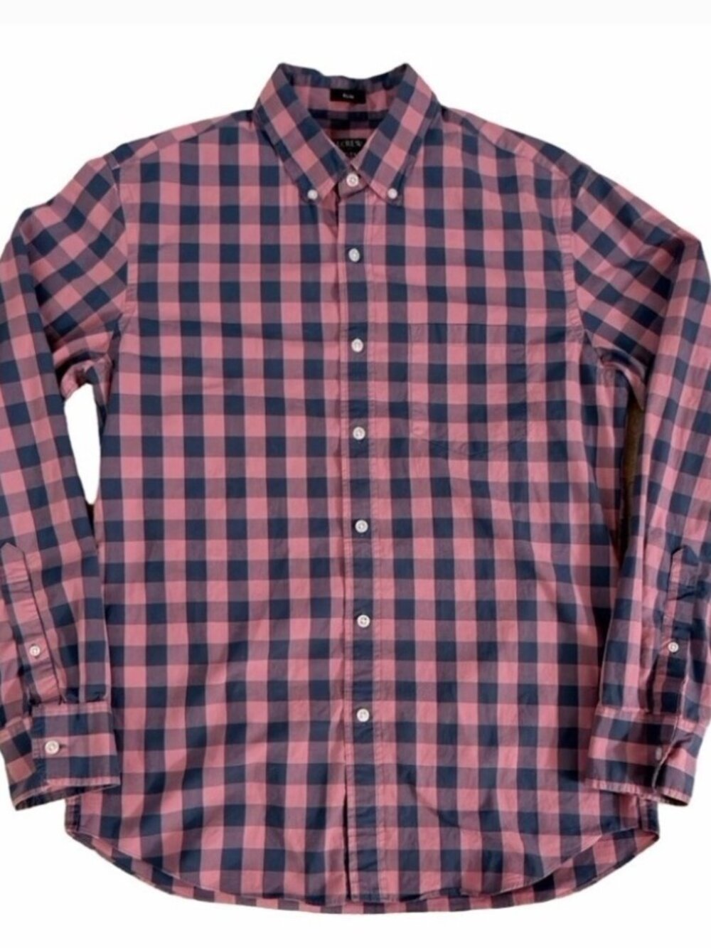 J.Crew Flex Washed Slim Fit Shirt Men’s Medium Pink Blue Gingham Button Down M